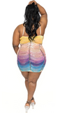 Splashy Multicolor Mini Dress